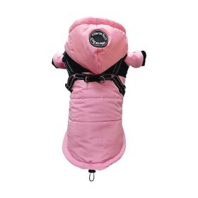 Pet Coat Waterproof Warm Pet Dog Clothes Pet Shell Jacket (Option: Pink-S)