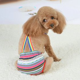 Pet Cute Strap Menstrual Panties (Option: Striped Red-L)