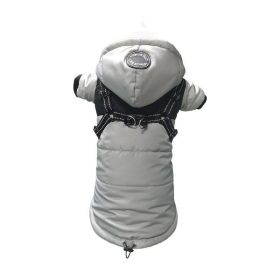 Pet Coat Waterproof Warm Pet Dog Clothes Pet Shell Jacket (Option: Gray-2XL)