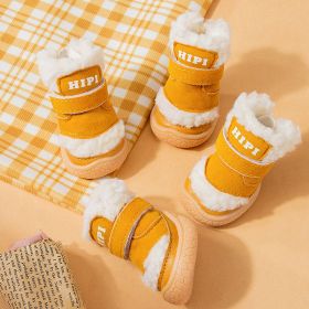 Autumn And Winter Pet Cotton Shoes Thickened Cotton Padded (Option: Dynamic Yellow-No 3)