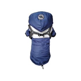 Pet Coat Waterproof Warm Pet Dog Clothes Pet Shell Jacket (Option: Blue-L)