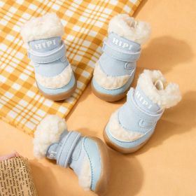 Autumn And Winter Pet Cotton Shoes Thickened Cotton Padded (Option: Fresh Blue-No 3)